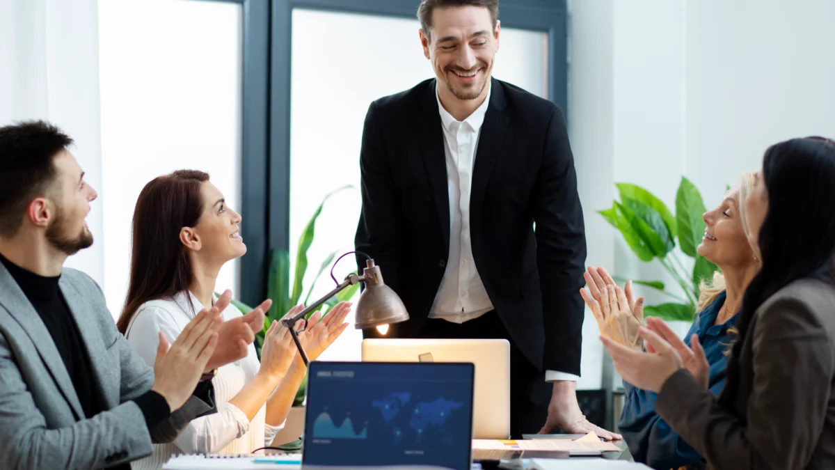 Employee motivation training session in a corporate workplace